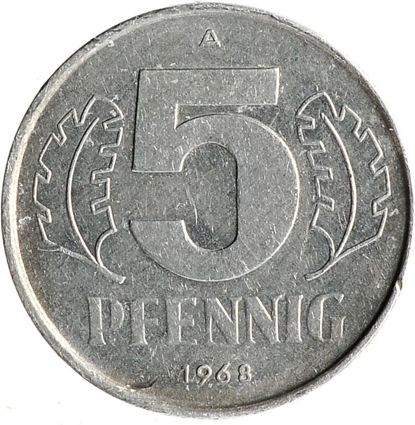 купить Восточная Германия (ГДР) 5 пфеннигов 1968 А