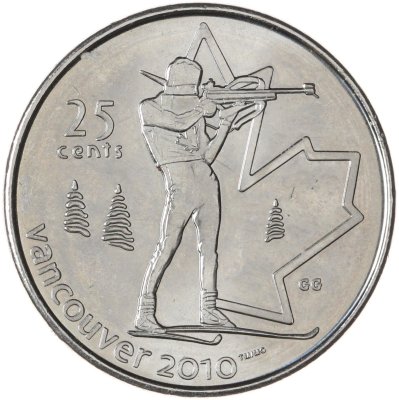 купить Канада 25 центов (cents) 2007 "XXI зимние Олимпийские Игры, Ванкувер 2010 - Биатлон"
