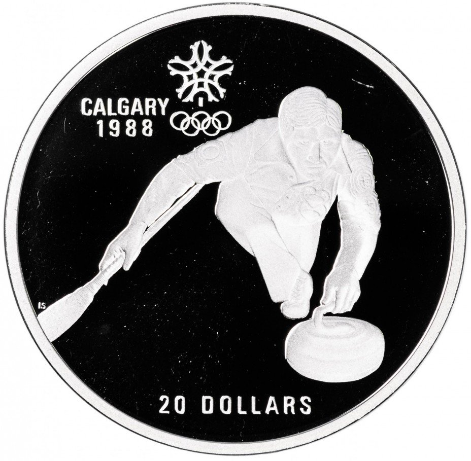 купить Канада 20 долларов 1987 "XV зимние Олимпийские игры в Калгари - Кёрлинг"