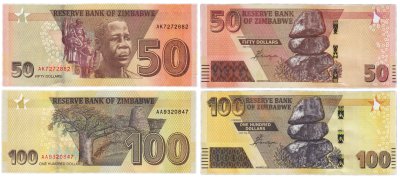 купить Зимбабве набор из 2 банкнот 50 и 100 долларов 2020 (2021)