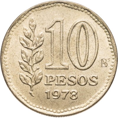 купить Аргентина 10 песо (pesos) 1978