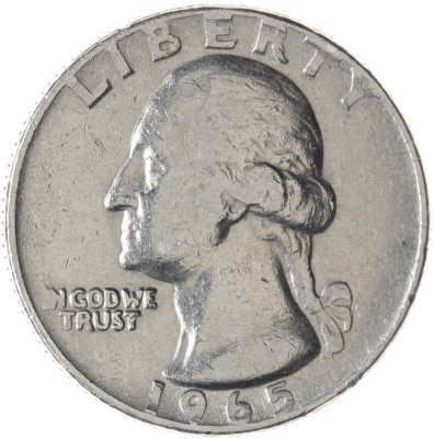 купить США 25 центов (квотер, 1/4 доллара, quarter dollar) 1965