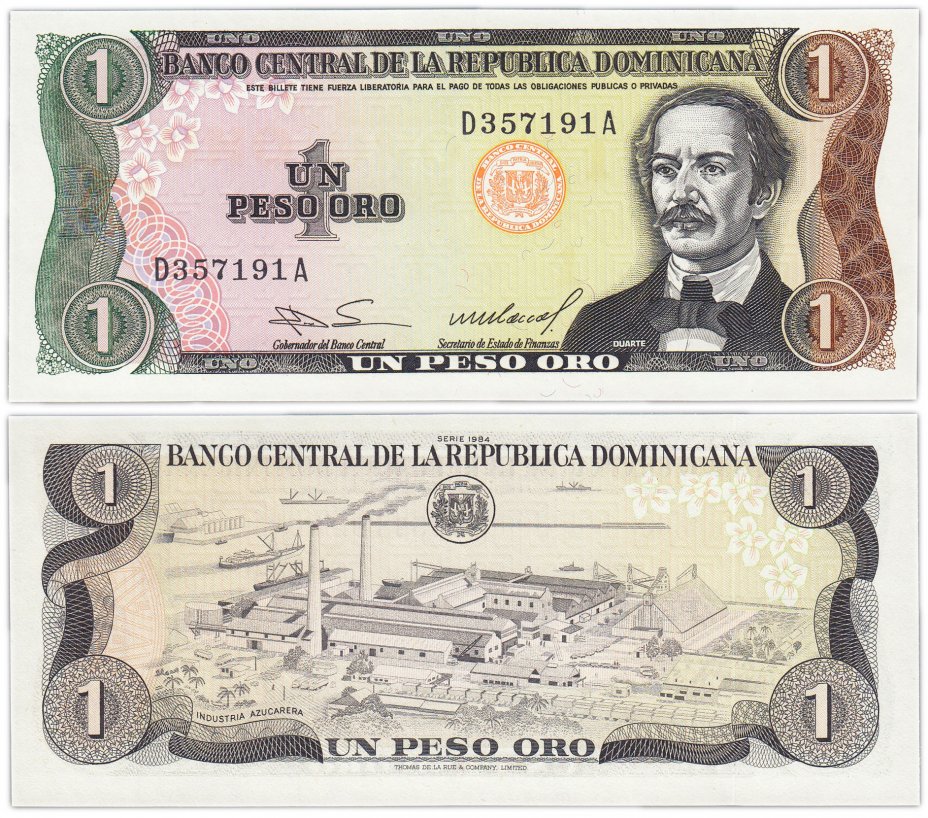 купить Доминиканская республика 1 песо 1984 (Pick 126a(2))
