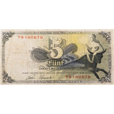 купить Германия ФРГ 5 марок 1948 года (Pick 13) + - серия замещения