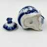 Купить Солонка "Мышка с мешочком" с растительным декором, Гжель, фарфор, роспись, Россия, 2000 г.