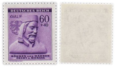 купить Германия, Богемия и Моравия, Третий Рейх 60+40 Геллеров 1943 Фонд "Зимняя помощь". Серия "Выдающиеся личности средневековья"