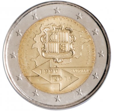 купить Андорра 2 евро (euro) 2015 "Таможенный союз" в официальном блистере