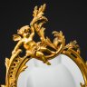 Купить Зеркало настольное, выполненное в стиле барокко с фигурами путти, металл, крашение, зеркальное полотно, Западная Европа, 1930-1960 гг.