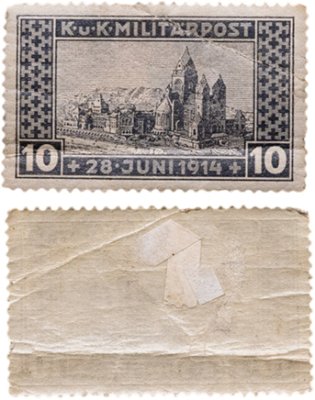 купить Австрия марка 10 геллеров 1914