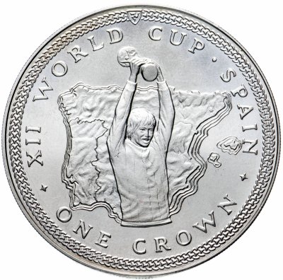 купить Остров Мэн 1 крона (crown) 1982 "Чемпионат мира по футболу 1982, Испания - кубок"
