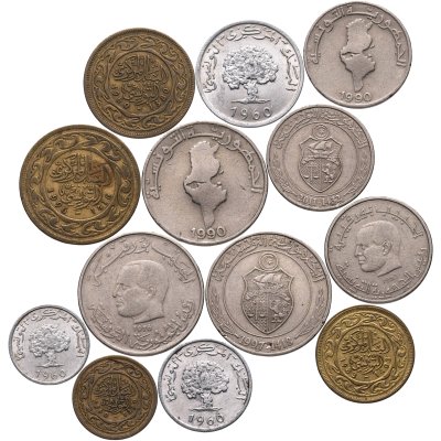 купить Тунис, набор из 13 монет 1960-2011
