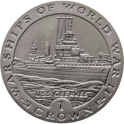 купить Гибралтар 1 крона 1993 "Корабли Второй мировой войны - USS GLEAVES"