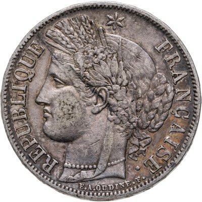 купить Франция 5 франков (francs) 1849 новый тип