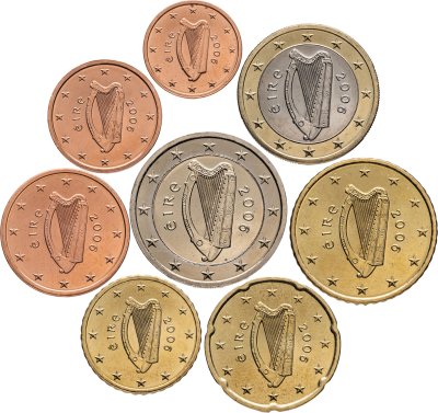 купить Ирландия полный годовой набор монет евро 2006 (8 штук)