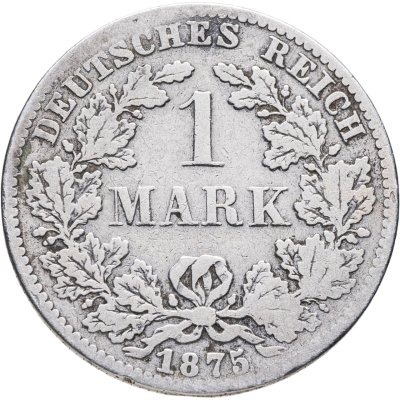 купить Германия 1 марка 1875 Знак монетного двора: "B" - Ганновер