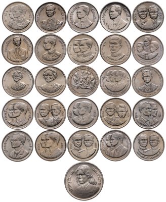 купить Таиланд, подборка из 26-ти памятных монет 2 бата (baht) 1979-1996 гг.