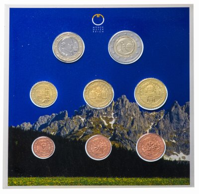 купить Австрия годовой набор евро 2009 (8 штук, UNC) в буклете