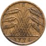 Купить Германия  10 пфеннигов (рентенпфеннигов, rentenpfennig) 1924 знак монетного двора "E" — Мульденхюттен
