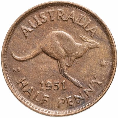 купить Австралия 1/2 пенни (penny) 1939-1952 (Король Георг VI)