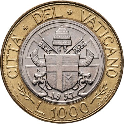 купить Ватикан 1000 лир (lire) 1997
