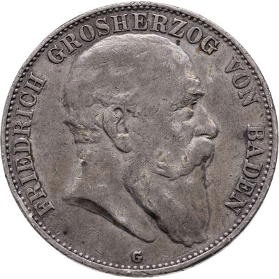 купить Германия (Империя) 5 марок (mark) 1907 Баден, Смерть Фридриха I