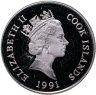Купить Острова Кука 50 долларов (dollars) 1991  Вымирающие виды - Филин