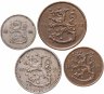 Купить Финляндия набор монет 5,10,25 пенни и 1 марка 1919-1937