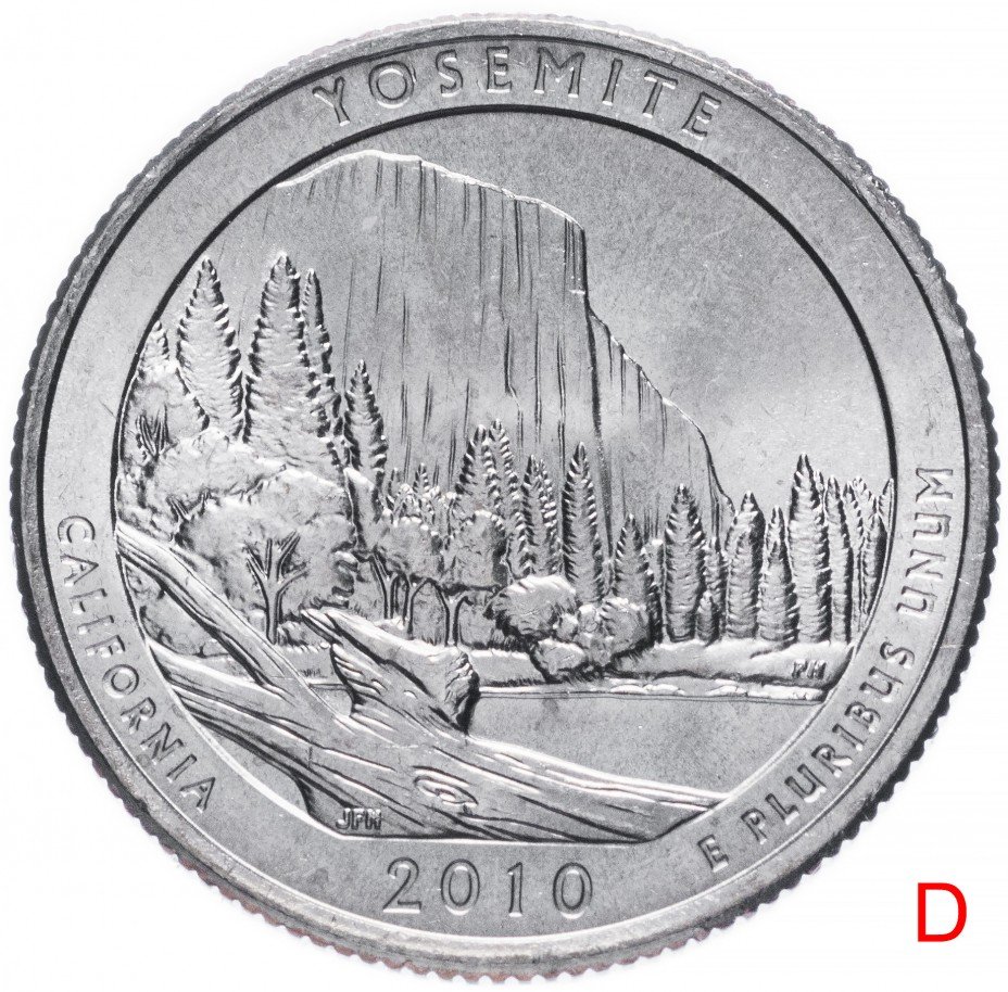 купить США 1/4 доллара (25 центов, квотер) 2010 D — "Йосемитский национальный парк" (3-й парк)