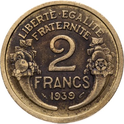 купить Франция 2 франка (francs) 1939