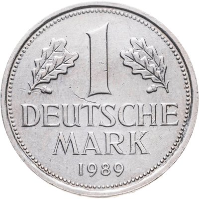 купить Германия 1 марка 1989, знак монетного двора: "G" - Карлсруэ