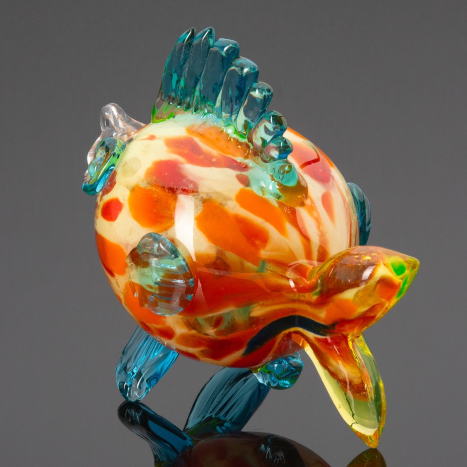 Статуэтка "Рыба", выполненная в технике tutti-frutti, стекло, Муранское ...