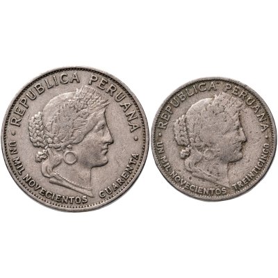 купить Перу набор 5 и 10 сентаво 1935-1940