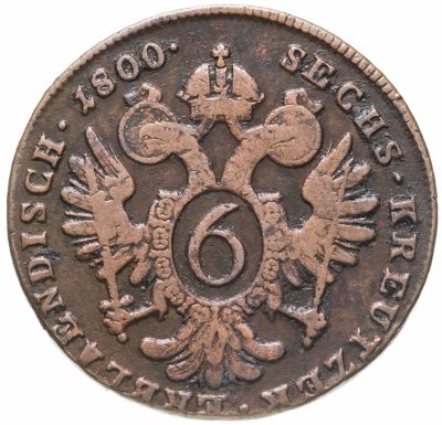 купить Австрия 6 крейцеров (kreuzer) 1800 F