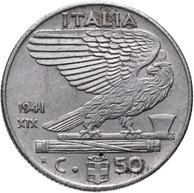 купить Италия 50 чентезимо (centesimi) 1941, король Эммануил III (период Муссолини)