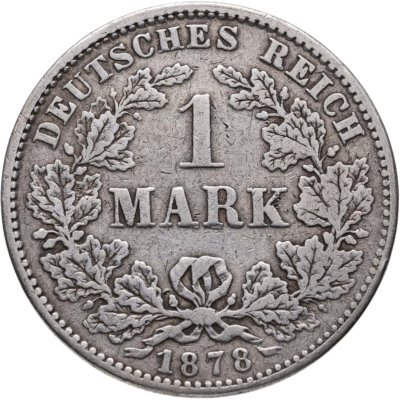 купить Германия 1 марка 1878 Знак монетного двора: "J" - Гамбург