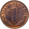 Купить Германия, Третий рейх 1 рейхспфенниг (reichspfennig) 1939, знак монетного двора: "F" - Штутгарт