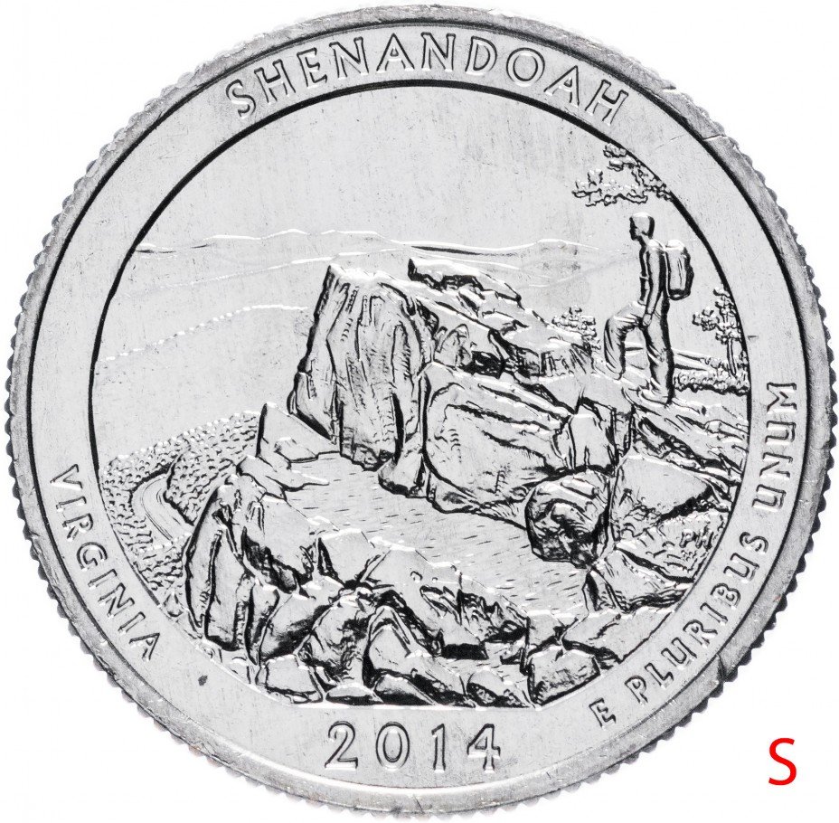 купить США 1/4 доллара (25 центов, квотер) 2014 S — "Национальный парк Шенандоа" (22-й парк)