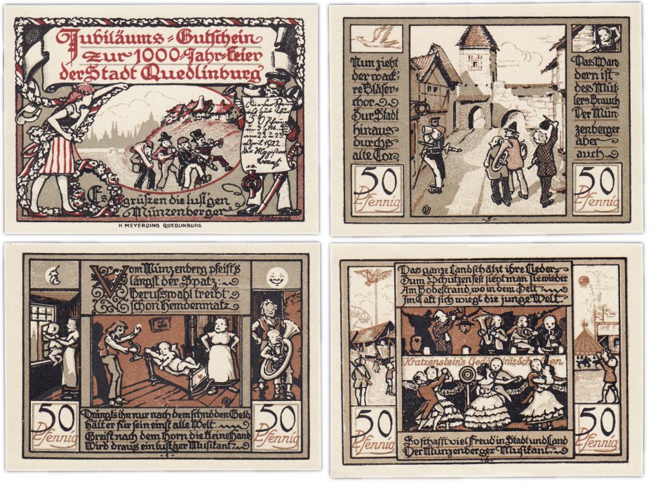 купить Германия (Саксония: Кведлинбург) набор из 4-х нотгельдов 1921