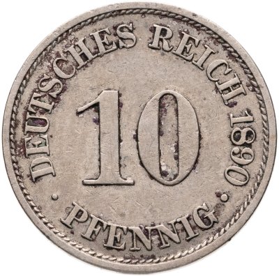 купить Германия 10 пфеннигов 1890 "A"
