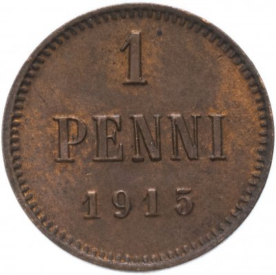 Купить 1 пенни (penny) 1915, монета для Финляндии