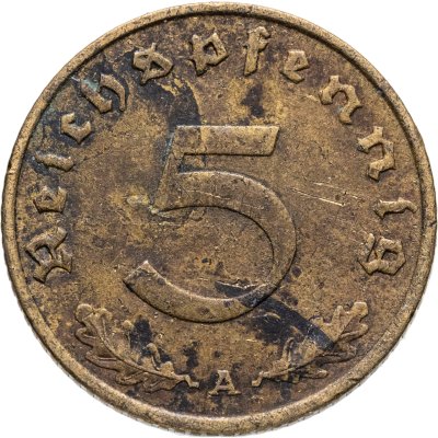 купить Германия (Третий рейх) 5 рейхспфеннигов (reichspfennig) 1937 A