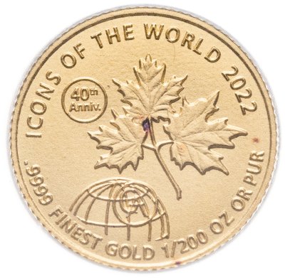 купить Руанда 10 франков 2022 40 лет кленовому листу