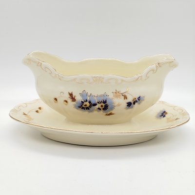 купить Соусник цвета слоновой кости (айвори) из сервиза "Cornflower" ("Василек"), фарфор, роспись, золочение, Zsolnay, Венгрия, 1980-1990 гг.