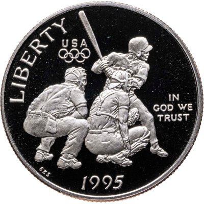 купить США 50 центов (1/2 доллара, half dollar) 1995 S "XXVI летние Олимпийские Игры, Атланта 1996 - Бейсбол"
