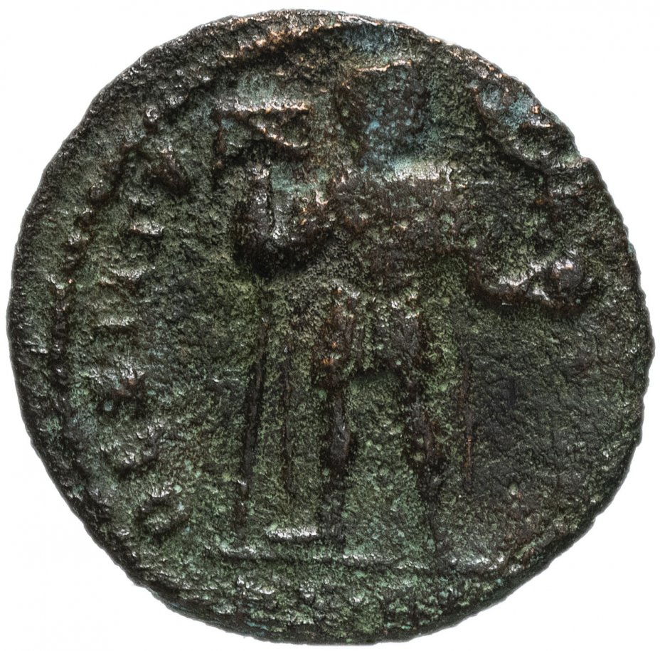 купить Римская Империя Валент II 364–378 гг центенионалис (реверс: император стоит прямо, в руках - лабарум и Виктория на шаре)