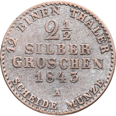 купить Германия, Пруссия 2 1/2 серебряных гроша 1843
