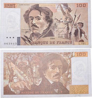 купить Франция 100 франков 1991 года