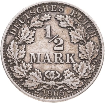 купить Германия 1/2 марки 1905 "G"