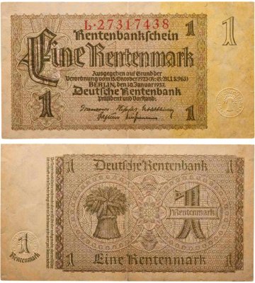 купить Германия, Третий рейх 1 ренте нмарка 1937