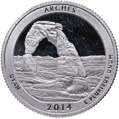 купить США 1/4 доллара (25 центов, квотер) 2014 S — "Национальный парк Арчес" (23-й парк)